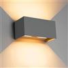 Klighten lampade da parete 24W Esterno/Interno Moderno, lampada da esterno Bianco Caldo 3000K Applique da Parete, IP65 Impermeabile, Angolo del Fascio Regolabile Applique(Grigio scuro)