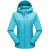 Generisch Giacca invernale da donna, invernale, calda, alla moda, per attività all'aperto, con cappuccio, impermeabile, slim fit, giacca sportiva softshell antivento, funzionale, Celeste., 5XL