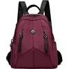QQYG Zaino da donna Zaino multitasche Zaino da donna in tessuto Oxford di grande capacità Zaino per animali di moda, vino rosso