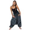 Fantazia - Sarouel da donna etnico chic in cotone spesso, pankha, taglia unica, 100% cotone, etnico, confortevole e originale, dal 2004, Nero , Taglia unica