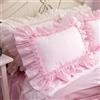 FZKun Federa per cuscino, shabby chic, con volant in pizzo, 50 x 76 cm, in cotone, vintage, lussuose ed eleganti, con chiusura a busta, stile country francese (2 pezzi, rosa)