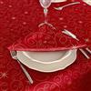 BGEUROPE Tovaglioli anti-macchia, motivo: stelle natalizie rif. - rosso e argento (confezione da 6-45 x 45 cm)