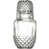 Mnaocz Set di Caraffa per Acqua e Bicchiere da Comodino, Caraffa da Notte per Comodino, Brocca per Acqua in Vetro Vintage con Tazza, Decanter per Collutorio in Vetro Spesso per Bagno, Brocca per Acqua(#1)