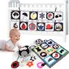 DXIA Libro Sensoriale Bianco e Nero per Bambini, Doppio lato Libri di Stoffa per Neonati, Libro in Bianco e Nero Interattivo Accompagnare Il Neonati, Giochi Sensoriali per Neonati da 0 a 6 Mesi