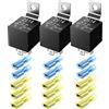 GUUZI 3 Pack 24V 40 Amp Relè Auto DC 5 Pin SPDT - Kit Relè per Camion Automobilistico Furgone Moto Barca (12 Pezzi Terminale in Nylon)