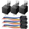 GUUZI 3 Pack 24V 40 Amp Relè Auto DC 5 Pin SPDT e Cablaggio - Kit Relè Fili di Rame per Lmpieghi Gravosi per Camion Automobilistico Furgone Moto Barca