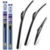 alca Germany Per Toyota Yaris 2006-2011 Set di 3 spazzole tergicristallo Super Flat anteriori posteriori 2415H 12J ASF2415H12J
