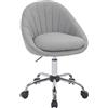 WOLTU Sedia da Ufficio Ergonomica e Girevole - Regolabile in Altezza Con Rotelle per Casa, Trucco, Scrivania, Camera da Letto, Studio - Lino, BS168gr