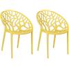 Totò Piccinni Sedia Poltroncina JUNGLE in Polipropilene Moderna Design Impilabile (Giallo Senape, 2)
