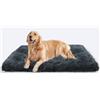 MDDK DY Cuscino per Cani Taglia Grande, Brandina per cani Sfoderabile e Lavabile, Peluche Morbida e Soffice, Base Antiscivolo, Lettino per Cani, Grigio Scuro XXL, 120x80x10 cm