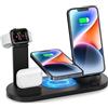 XiaoMuTongABC Stazione di ricarica wireless 4 in 1, Caricatore Wireless per iPhone iWatch AirPods