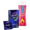 Durex Preservativi Lunga Durata 10 Profilattici Azione Ritardante + Durex Gel Lubrificante Massage 2in1 Guarana