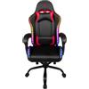 Konix Sedia da ufficio gaming Phantom - Illuminazione RGB - Inclinazione sedile 135° - Pelle sintetica liscia - Cuscino lombare e cervicale - Nero