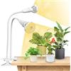 SANSI Lampada per Piante LED 20W per Piante da Interno, Lampada per Coltivazione Clip a Spettro Completo con 2 Lampadine E27 Rimovibili 4000K per Germinazione delle Piante Crescita Fioritura