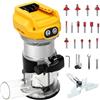 Roadtime Fresatrice Verticale compatibile con Dewalt 20V batteria (Senza batterie), fresatura per legno senza spazzole 1300W con 6 velocità, guida dritta, ruota guida, 15 punte e condotto antipolvere