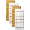 KitchenAid Albany - Set di 4 asciugamani da cucina, 40,6 x 66 cm, colore: Arancione Sorbetto Giallo/Bianco