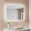 EMKE Specchio da bagno con luce a LED, 80 x 60 cm, specchio da bagno con sensore di movimento, anti-appannamento, 3 colori di luce dimmerabili, spegnimento automatico dopo 1 ora, IP44, specchio da