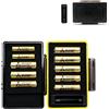 JJC AAA AA Battery Organizer Custodia con Tester per Batteria, Portatile, Impermeabile, Contiene 8 Batterie AA e 2 Batterie AAA