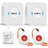CallToU Pulsante di chiamata di emergenza Pulsante di chiamata wireless di allarme per infermieri Oltre 500 piedi per casa/anziani/pazienti/disabili (2 trasmettitori 2 ricevitori)