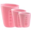 ZIJANG 3 Pezzi Misurino in Silicone, Contenitore Graduato per Liquidi Antiaderenti con 2 Scale, Misurini in Resina Epossidica Rosa 125/250/500ml, Adatti per Artigianato, Laboratorio, Cucina