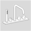 antoniolupi AYATI rubinetto bordo vasca a 5 fori, AY701LU, AYATI acciaio inox levigato [Rubinetteria Bagno > Rubinetteria Vasca]