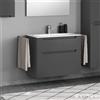 evineo ineo5 mobile La: 89 cm, 2 estraibili, con maniglia incassata, per Renova Plan Slim lavabo,, BE0328AN, ineo5 [Mobili da Bagno > Mobili Lavabo]