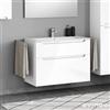 evineo ineo5 mobile La: 99 cm, 2 estraibili, con maniglia incassata, per Renova Plan Slim lavabo,, BE0329WH, ineo5 [Mobili da Bagno > Mobili Lavabo]