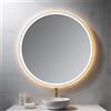 neoro n50 Metal Touch specchio illuminato Ø 120 cm, con illuminazione su tutto il perimetro, diretta + indiretta, BN0048MI, n50 [Specchi > Specchi]