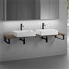neoro n50 Slim top La: 180 cm con 2 lavabi La: 58 cm, bianco opaco,, 2#BN0065WM+BN0409WL+BN0506BM+2#BN000005+2#BN000002, n50 [Mobili da Bagno > Top con Doppio Lavabo da Appoggio]