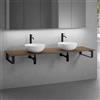 neoro n50 Slim top La: 180 cm con 2 lavabi Ø 45 cm bianco opaco,, 2#BN0106WM+BN0409WL+BN0506BM+2#BN000005+2#BN000002, n50 [Mobili da Bagno > Top con Doppio Lavabo da Appoggio]