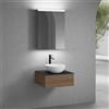 neoro n50 mobile La: 60 cm con 1 scomparto estraibile, lavabo Ø 40 cm bianco opaco, con armadietto a specchio,, BN0064WM+BN0411WL+BN0401BM+BN0472MI, n50 [Mobili da Bagno > Set Mobili da Bagno]