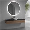 neoro n50 mobile La: 160 cm con 1 scomparto estraibile, lavabo Ø 40 cm bianco opaco, con specchio n30,, BN0064WM+BN0493WL+BN0405BM+BN0012MI, n50 [Mobili da Bagno > Set Mobili da Bagno]
