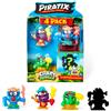 PIRATIX ADVENTURE WORLD Serie Crazy Jungle, confezione da 4 - Contiene 4 Piratix: 1 neon e 1 sorpresa e 4 accessori neon. Confezione da 6 pezzi