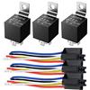 GUUZI 3 Pack 12V 40 Amp Relè Auto DC 5 Pin SPDT e Cablaggio - Kit Relè Fili di Rame per Impieghi Gravosi per Camion Automobilistico Furgone Moto Barca
