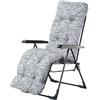 KADAX Poltrona da giardino con schienale regolabile, sedia relax in acciaio verniciato a polvere, con capacità di carico fino a 110 kg, sedia da giardino con cuscino (bianco/grigio, L quadrata)