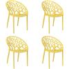 Totò Piccinni Sedia Poltroncina JUNGLE in Polipropilene Moderna Design Impilabile (Giallo Senape, 4)