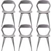 HJhomeheart Set di 6 Sedie da Pranzo Moderne Sedie da Cucina con Gambe in Metallo (Grigio), Sedie da Ufficio in Stile Scandinavo, Design con Schienale Cavo, Grigio+Grigio