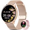 QEYUMYEU 2025 Smartwatch Donna con ET/HRV/SIRI - 1.39 TFT Orologio con Chiamate, 24H Sonno Cardiofrequenzimetro, SpO2, Ciclo Mestruale, IP68, Monitoraggio Fitness, per Android & iOS (Oro rosa)