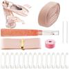 SUPERFINDINGS Kit per Punto e Cucito Professionale per Scarpe da Punta con Cordoncino in Gomma Elastica da 2m e Nastro di Raso 45m Filo per Cucire 2 Pezzi Aghi per Cucire in Pelle 1 Pezzi Tagliafili