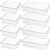Giklux Set di 8 Organizer Cassetti Cucina Trasparente, 23cm 2-Dimensioni Plastica Organizer per Cassetti Bagno Scrivania Letto, per Contenitori Trucchi, Posate, Gioielli, Organizzatore Cassetti Portaoggetti