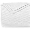 Dreamzie Coperta Pile Motivo a Spina di Pesce e Morbida al Tatto 130 x 150 cm - Bianco - Plaid Pile Divano in Microfibra 100% Poliestere 260gsm, Coperte Calde