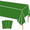 MORAINJAY 3pz Tovaglia Verde in Plastica, 137x274cm, Tovaglia Rettangolare per Compleanno, Natale, Feste Primavera, Decorazioni Tavola