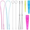 Neikafan 11 Pezzi Infila Cordoncino in Plastica Flessibile Infilatore per Coulisse in Metallo Gancio Giradischi Cucire per Ricamo, Cucito, Perline, Artigianato Fai da te, kit per Maglieria
