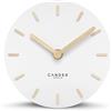 Cander Berlin MNU 2515 F - Orologio da tavolo silenzioso, senza ticchettio, 15 cm, analogico, funzionamento a batteria, colore: Bianco MDF