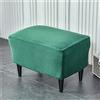 Highdi Elasticizzato Copri Pouf Rettangolare in Velluto Morbido Tinta Unita Copri Poggiapiedi Copertura Ottomana Coprisgabello Lavabile per Soggiorno, Camera da Letto (Verde Scuro)
