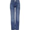 ONLY Jeans Donna Straight Fit Vita Media Tasche Funzionale Cerniera, Colore:Blu-3, Taglia:XL / 32L, Lunghezza della Gamba:L32