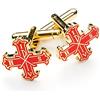 THE MASONIC COLLECTION Gemelli placcati oro con croce rossa di Costantino Massoni, Misura unica, Ottone, Nessuna pietra preziosa
