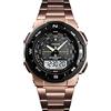 TONSHEN Uomo e Ragazzo Fashion Sportivo Orologi da Polso 50M Impermeabile Plastica Cassa e Acciaio Inossidabile Cinturino LED Analogico Quarzo Doppio Tempo Orologio (Rosa)