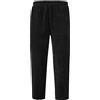 Generic Nuovi Pantaloni Corti da Uomo in Velluto a Coste Larghi Casual Elastici in Vita Completa Felpata (Black, XL)