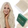 Easyouth Extensions Biadesive Capelli Veri 60 cm Biondo Extension Capelli Veri Adesivo Platino Bionda Extension Remy Biadesivo Lunghi #1000 60cm 50g 20pz